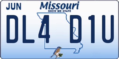 MO license plate DL4D1U