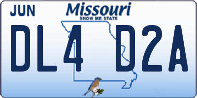 MO license plate DL4D2A