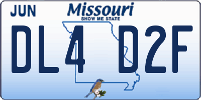 MO license plate DL4D2F