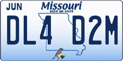 MO license plate DL4D2M