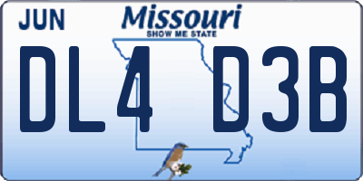 MO license plate DL4D3B