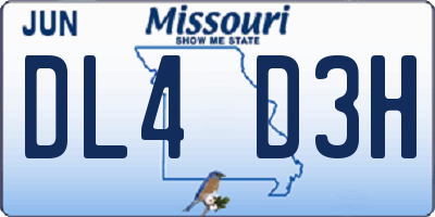 MO license plate DL4D3H