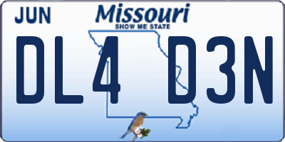 MO license plate DL4D3N