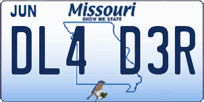 MO license plate DL4D3R
