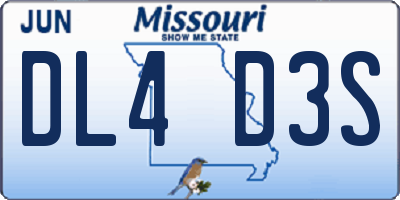 MO license plate DL4D3S