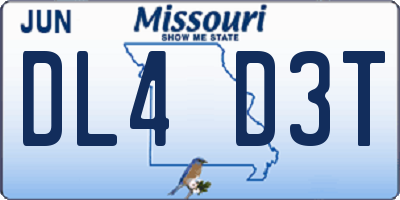 MO license plate DL4D3T