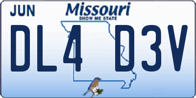 MO license plate DL4D3V