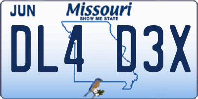 MO license plate DL4D3X