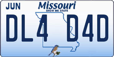 MO license plate DL4D4D