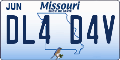 MO license plate DL4D4V
