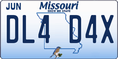 MO license plate DL4D4X