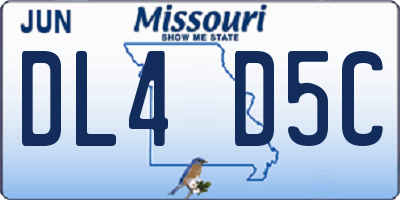 MO license plate DL4D5C
