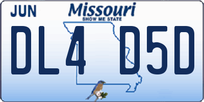 MO license plate DL4D5D