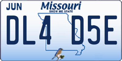 MO license plate DL4D5E