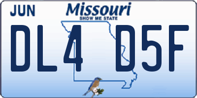 MO license plate DL4D5F