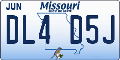 MO license plate DL4D5J