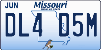 MO license plate DL4D5M