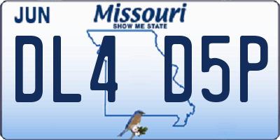 MO license plate DL4D5P
