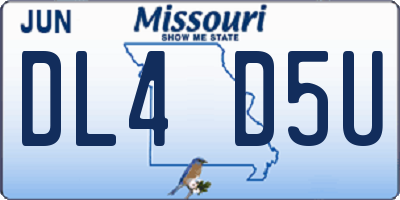 MO license plate DL4D5U