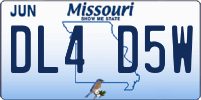MO license plate DL4D5W