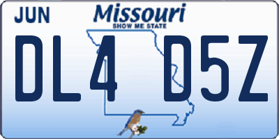 MO license plate DL4D5Z