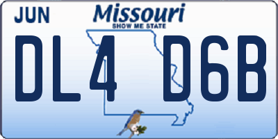 MO license plate DL4D6B