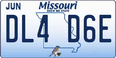 MO license plate DL4D6E