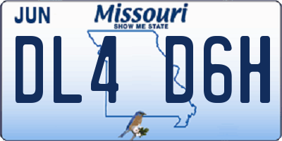MO license plate DL4D6H