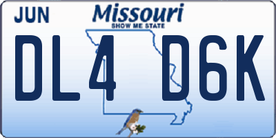 MO license plate DL4D6K