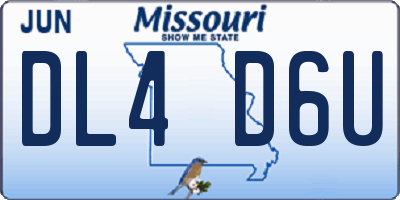 MO license plate DL4D6U
