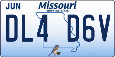 MO license plate DL4D6V
