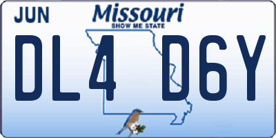 MO license plate DL4D6Y