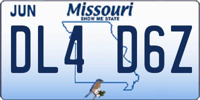 MO license plate DL4D6Z
