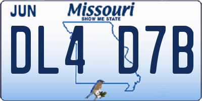 MO license plate DL4D7B