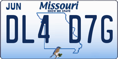 MO license plate DL4D7G