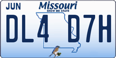 MO license plate DL4D7H