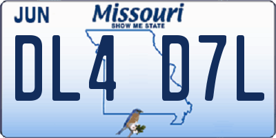 MO license plate DL4D7L