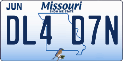 MO license plate DL4D7N