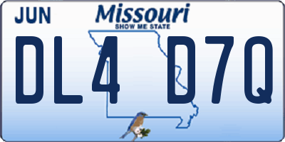 MO license plate DL4D7Q
