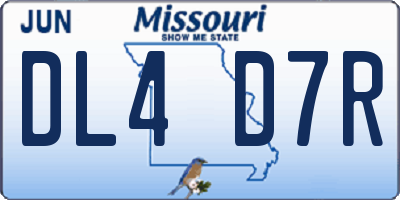 MO license plate DL4D7R