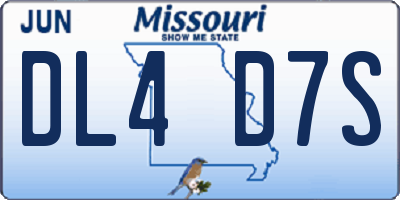 MO license plate DL4D7S