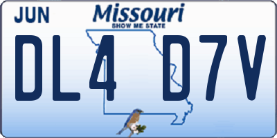 MO license plate DL4D7V