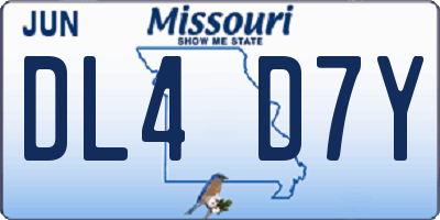 MO license plate DL4D7Y