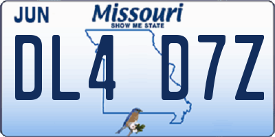 MO license plate DL4D7Z