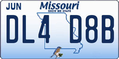 MO license plate DL4D8B