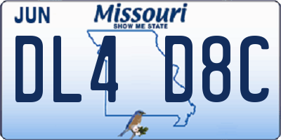 MO license plate DL4D8C