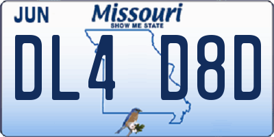 MO license plate DL4D8D