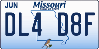 MO license plate DL4D8F