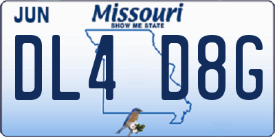 MO license plate DL4D8G