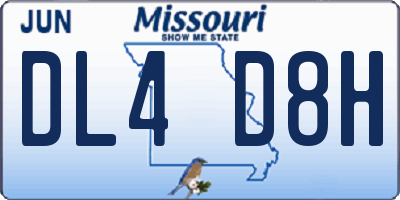 MO license plate DL4D8H